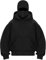 PADOLA Balaclava 1/4 Zip Hoodie Herren mit Sturmhaube Oversized Y2K Hoodie mit Doppel Kapuze Winddichter Ninja Hoodie mit Fleece Übergangsjacke Einfarbig Mask Hoodie Kapuzenpullover (S, 0 Schwarz)