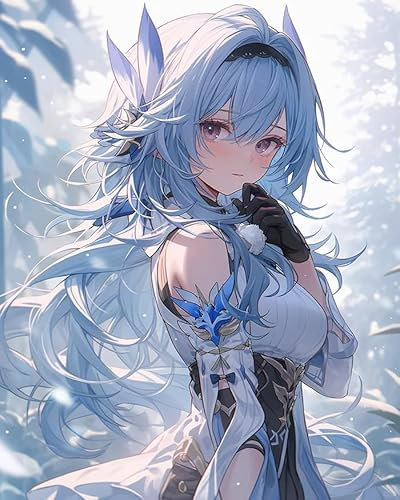 Anime Style Paint by Numbers Own Picture,Second Dimension Girl,DIY Canvas Oil Painting Kit for Kids or Beginner Paint Kit for Home Wall Decor Gift,40x50cm Frameless