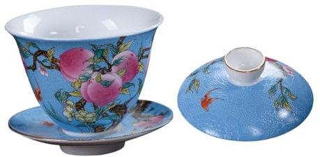 Cabilock Set Da Tè Cinese Retrò Squisita Tazza Da Tè Floreale Delicata Zuppiera Tazza Da Tè Per Ufficio Casa