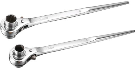 sourcing map 19mm x 22mm 17mm x 19mm Hexagon Scaffold Podger Ratchet Spanner Set