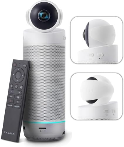 KanDao Meeting S -caméra de vidéoconférence 1080P pour PC/Mac/Bureau, avec système Android intégré, Reconnaissance faciale et Suivi basé sur l'audio, Compatible avec Teams, Skype, Zoom.