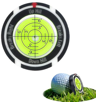 Vonavira High Precision Golf Ball Marker with Bubble Level, Golf Ball Markers for Putting Green with Slope Reading Aid, Premium ABS Ball Marker with Hat Clip, Great Gift for Golfers