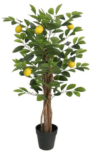 Item-Limonero artificial con 3 troncos, verde, 85 cm, PP, plantas, árboles