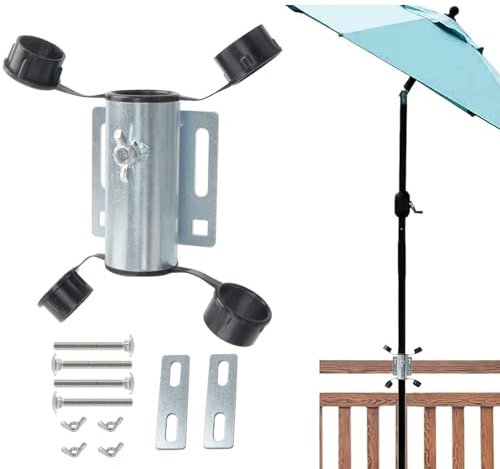 Sonnenschirmhalter Balkongeländer,Sonnenschirm Halterung Balkon Eckig Klemmbar,Stabiler Balkonschirmhalter Schirmhalterung Balkongeländer,Einstellbar Balkonhalterung für Sonnenschirm Balkon