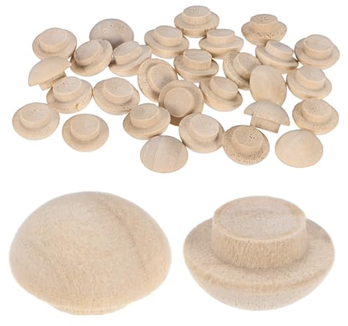 M METERXITY 25-Pack Wood Plugs for Screw Holes, 13 x 8mm Beech Button Wood Top Plugs for Furniture/Stair/Chair/Craft, Flat Head Decorative Wooden Cover