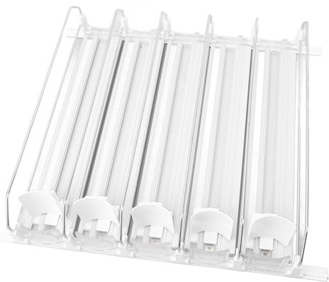 TOPINCN Soda Kann Spender, Platz Sparter Kühlschrank -Getränkeorganisator, Automatischer Schubgleit und Einstellbarer Breite Getränkspender für Kühlschrank (White)