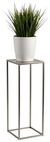 FRAMADO - Pflanzenständer Ferro - 24x24x70cm - Farbe Silber - für Zimmerblumen - Metallregal - Dekorativer Tisch - Blumenständer - für Zimmerecke, Wohnzimmer, Balkon