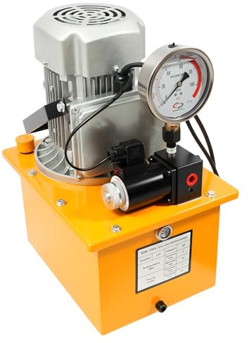 Ealtqund Pompa idraulica elettrica 70 MPa professionale, 750 W, motore in rame 10.000 PSI, 7 l, serbatoio e pedale per pressa/piegatrici, 220 V industriale