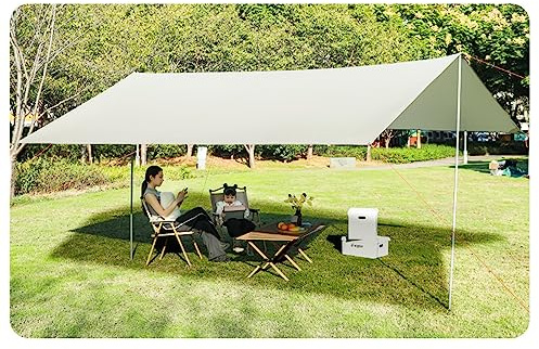 LDOZ Hängematte Regen Fliegen Zelt Tarp, Wasserdicht Winddicht Schneefest Camping Tarp Camping Shelter(Gray,330 * 300cm)
