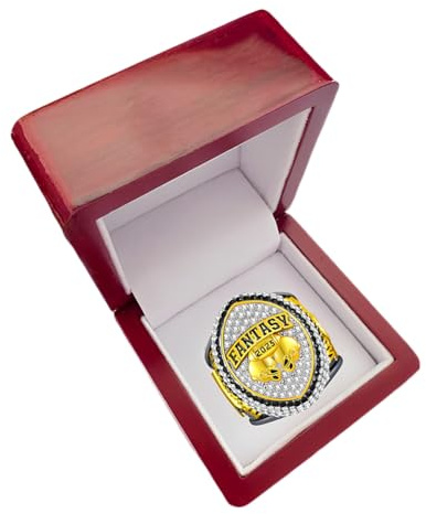Huadafun 2025 Fantasy Football Meisterschaftsring Replica – FFL Liga Sieger Sammlerstück, Rugby & Football Souvenir, Display Ornament, Geschenk für Fans, Jungen & Männer, Alumni,9#