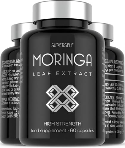 Moringa Capsules 2000mg - Full Spectrum Moringa Leaf Extract | High Strength - 60 Small Capsules Easy to Swallow - Vegan, Lab-Tested & UK Made - Daily Wellness Supplement