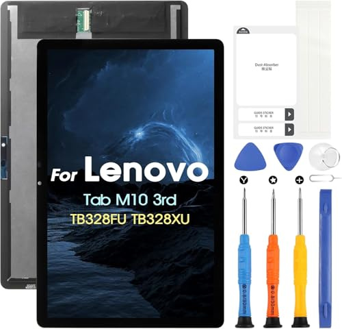 LCD-Display für Lenovo Tab M10 LCD Display für Lenovo Tab M10 3rd Gen TB328FU TB328XU TB328 Ersatzbildschirm Digitalizer Touchscreen Montage mit Werkzeugen, Schwarz