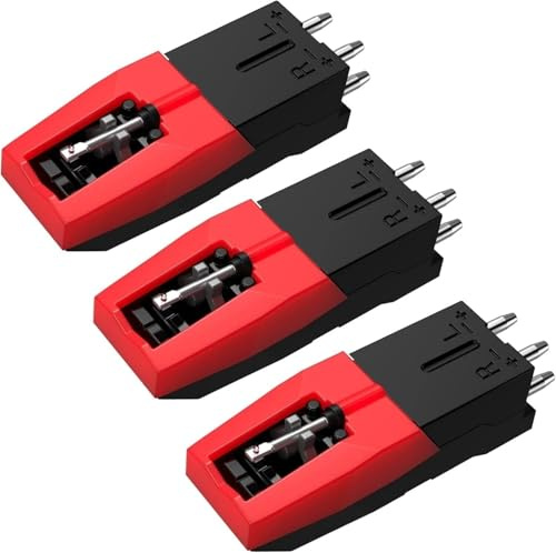 3Pcs Vinyl Record player Needle With Cartridge Universal Turntable Cartridge Record Player Needle Replacement Stylus Needles for LP Phonograph