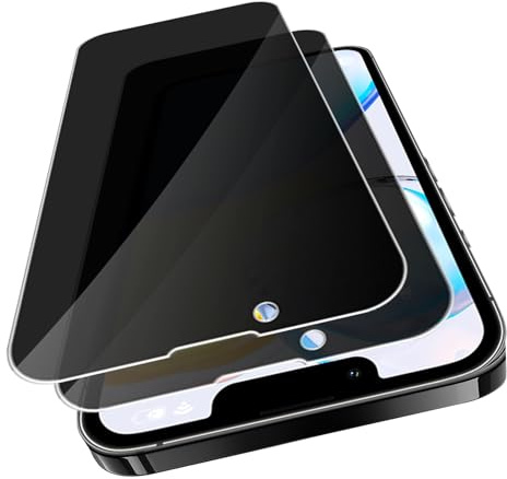VideoSecu Sichtschutz für Panzerglas für iPhone 13/13 Pro Schutzfolie, 2 Stück 9H Härte HD Blasenfreie Anti-spy Displayschutzfolie Touchgenauigkeit Blickschutz, Kratzfest Privacy Folie
