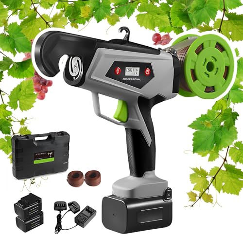 SHAHRYAR Atadora De Plantas Portátil, Eléctrica, Diámetro Máximo De Flejado: 25 Mm, Ajuste De Anilla De 6 Velocidades, para Jardinería, Agricultura Y Viñas.