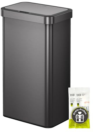 EKO 80L Sensor Mülleimer, großer Abfalleimer mit automatischer Deckelöffnung, Soft-Close-Deckel, fingerabdruckfreier Edelstahl, Beutelhalterung, elektrischer Mülleimer mit Stay-Open-Funktion, Gunmetal