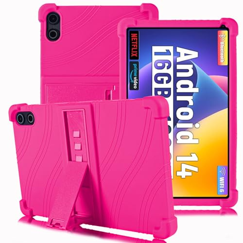 ATOOZ for MUISOO MUIC12 Tablet Case 10.36 inch,Rose red | Soft Silicone Shockproof Protective Case for FEARWIKY FKYC12/Ainmel 107 Tablet 10.36 inch with PC Stand
