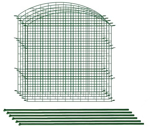 Teichzaun Oberbogen - ca. 390 x 78,5 cm - Dunkelgrün