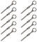 PRIOstahl 641 Lot de 10 boulons à œil - En acier inoxydable V4A - M8 x 100