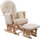 Stillstuhl Schaukelstuhl Babystuhl Glider Naturfarben cremefarbene Polster sessel