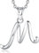 EUDORA Harmony Ball Kette mit Buchstaben M für Damen Sterling Silber 925, Halskette mit Anfang Buchstaben M Kette mit Namen Alphabet Initialen Anhänger Schmuck Geschenk für Frauen Mama Freundin, 45CM