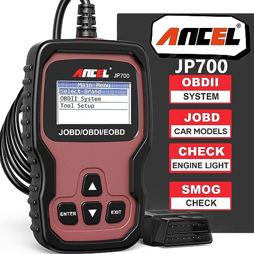 ANCEL JP700 JOBD OBD2 Japanese Car Scanner JDM Automotive Code Reader | Check Engine Light OBDII Diagnostic Scan Tool fit for Toyota Nissan Honda Mazda Subaru Vehicle Diagnosis