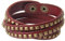 Cheerlife Damen Nieten Armband Punk Leder Wickelarmband Frauen Armreif Vintage Armschmuck Druckknopf (Rot)