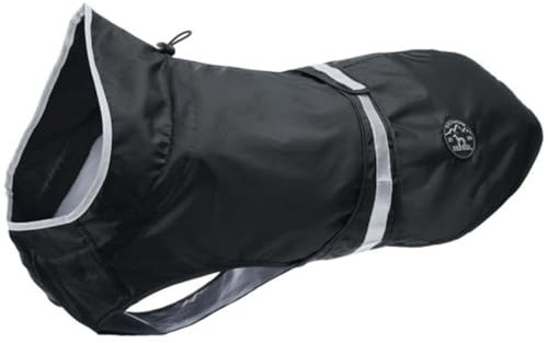 HUNTER Hunde-Regenmantel UPPSALA RAIN, Farbe: schwarz, wind- & wasserfest, anpassbarer Bauchgurt, reflektierend, elastische Beinschlaufen, kompakt verstaubar, leicht zu reinigen, waschbar, Größe: 25
