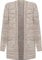 WearAll Women's Plus Cable Knitted Open Pocket Cardigan Chunky Long Sleeve Grandad - Mocha - 16-18