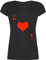 T-Shirt Damen V Ausschnitt - & Fasching - Queen Kartenspiel Karneval I Spielkarte Dame Rot Herzdame - L - Schwarz - faschingsshirt karnevalsshirts Faschings q Shirts pärchen Oberteile