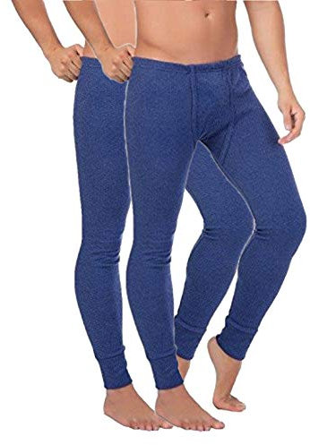 BestSale247 2er Pack Herren Thermo Unterhose Lang -Thermo Unterhemd Männer Skiunterwäsche Thermounterwäsche Baumwolle (Dunkelblau, L)