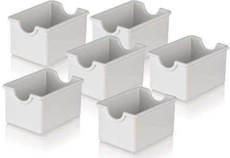 SWEET HOME Porta bustine bianco per zucchero e tè 6 pezzi cod.BR00148ZZ cm 8,5x6,5x5h by Varotto & Co.