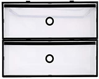 Periea 'Rosie' Pack of 2 Strong Plastic Shoe Storage Boxes with Drawers - Ideal for Storing Knee High Boots