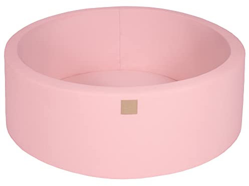 MEOWBABY Piscine À Balles pour Bébé - Rond 90x30cm Piscine a Balle pour Enfant sans Balles, Coton, Rose Clair