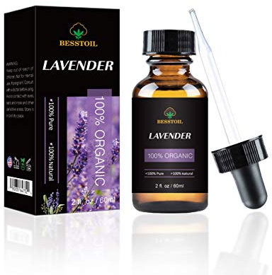 Olio essenziale di lavanda biologica - 100% puro, naturale, non OGM, grado terapeutico per diffusore di aromaterapia - Contagocce in vetro premium (60ml)
