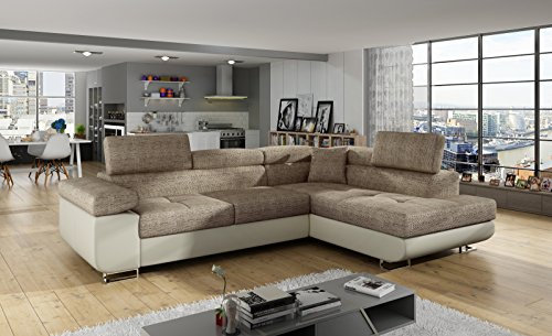 Ecksofa Antos mit Schlaffunktion Bettkasten Seite Rechts und Links Sofa Möbel 23 (Berlin 03+Soft 33, Rechts)