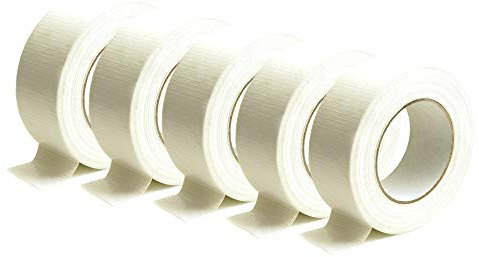 verpacking Gewebeband Panzertape 48,5mm x 50m (5 Rollen, Wei?) Gewebeklebeband Innen und Au? en hohe Klebekraft Klebeband
