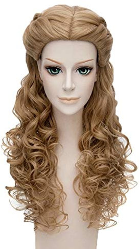 Prinzessin Aschenputtel Cosplay Perücke 65cm Blonde Mix Wellig Langes Modellieren Synthetisches Haar Peluca Anime Kostüm Rollenspiel Perücken Einheitsgröße Aschenputtel