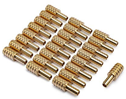 Pangocho Jinchao-Messing Schlauchtülle Messing 3/8 ID Schlauch x5 / 8 ID Schlauchkupplung Schlauchleitung Reduzierung Splicer Mender Montage Luft-Kraftstoff-Boot, Armaturen reparieren