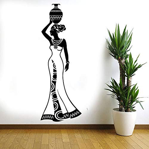 QIANGTOU Afrikanische Frauen Wandtattoo Fensteraufkleber Frau Gesicht Afrika afrikanischen Stil Vinyl Wandaufkleber für Familienzimmer Dekor Abziehbilder 208x73cm