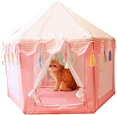 huihuijia Katzenzelt Hundezelt Faltbares Katzenbett Katzenzelte für drinnen Katzen Outdoor Katzenhaus Hundehaus Indoor Bett Welpenhaus Pop Up Hundezelt Hundehaus Rosa