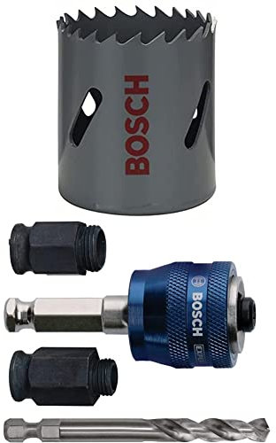 Bosch Professional Scie-trépan HSS bimétal (pour divers matériaux, Ø 46 mm) + 4 pièces Kit de démarrage Power Change Plus