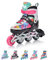 meteor® Inlineskates 4in1 Renn-Skates Kinder Inliner Rollschuhe Roller Blades Quad Skates Carbon Kinder Inlineskates Verstellbar Schuh Big Wheels