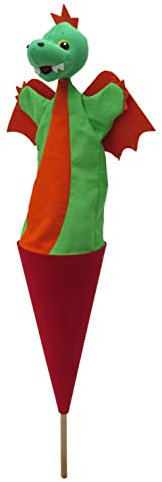 Marionette Handpuppe Tierhandpuppen Drache 56 cm, Ideal für Puppentheatre und Rollenspiele, für Kinder Baby Jungen Mädchen