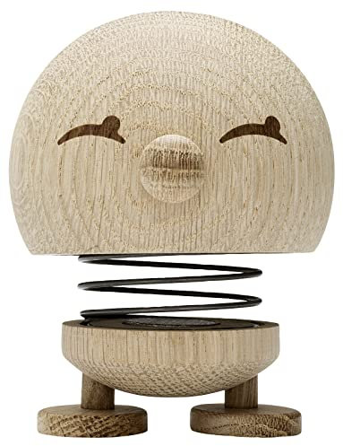 Hoptimist Bimble, Holzdeko, Wackelfigur & Glücksbringer aus Holz, Deko Skandinavisch, Deko Wohnzimmer, Büro & Schreibtisch, Tolle Kleine Geschenke, 7,4 x 8,5 x 9,5 cm, Small, Raw Oak