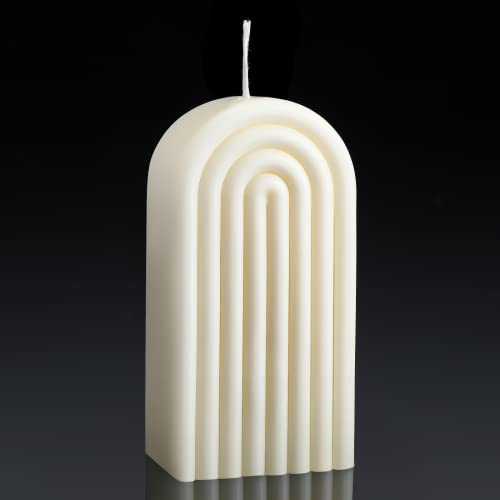 Arch Shaped Candles Geometric Scented Aesthetic Candle Geometric U Shaped Candles Minimalist Candle Aroma Wax Art Decorative Soy for Spa Yoga Birthday Gift Home Party Decor(White)
