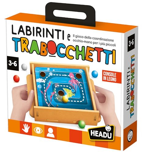 Headu - Labyrinthe und Trabocchetti, Lernspiel 3-6 Jahre, Mehrfarbig, IT53566