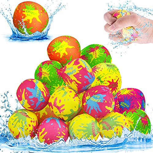 Wasserbälle 16 Stück, Wasserball Kinder, Wasserbomben Wiederverwendbar, Wasserball Klein, Wasserbomben Bälle, Splash Ball, Wasserspielzeug Kinder, Pool Spielzeug