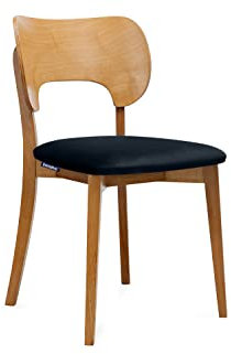 Konsimo LYCO Esszimmerstühle - Modern Holzstuhl 80,5x47cm - Küchenstühle - Stuhl Esszimmer, Küche, Wohnzimmer - Universal Esstisch Stühle mit Weicher Polsterung - Marineblau/Eiche hell
