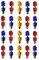Provance 20x Energiesparlampe E27 Fassung 13W 13 Watt 4x Gelb 8x Blau 8x Rot